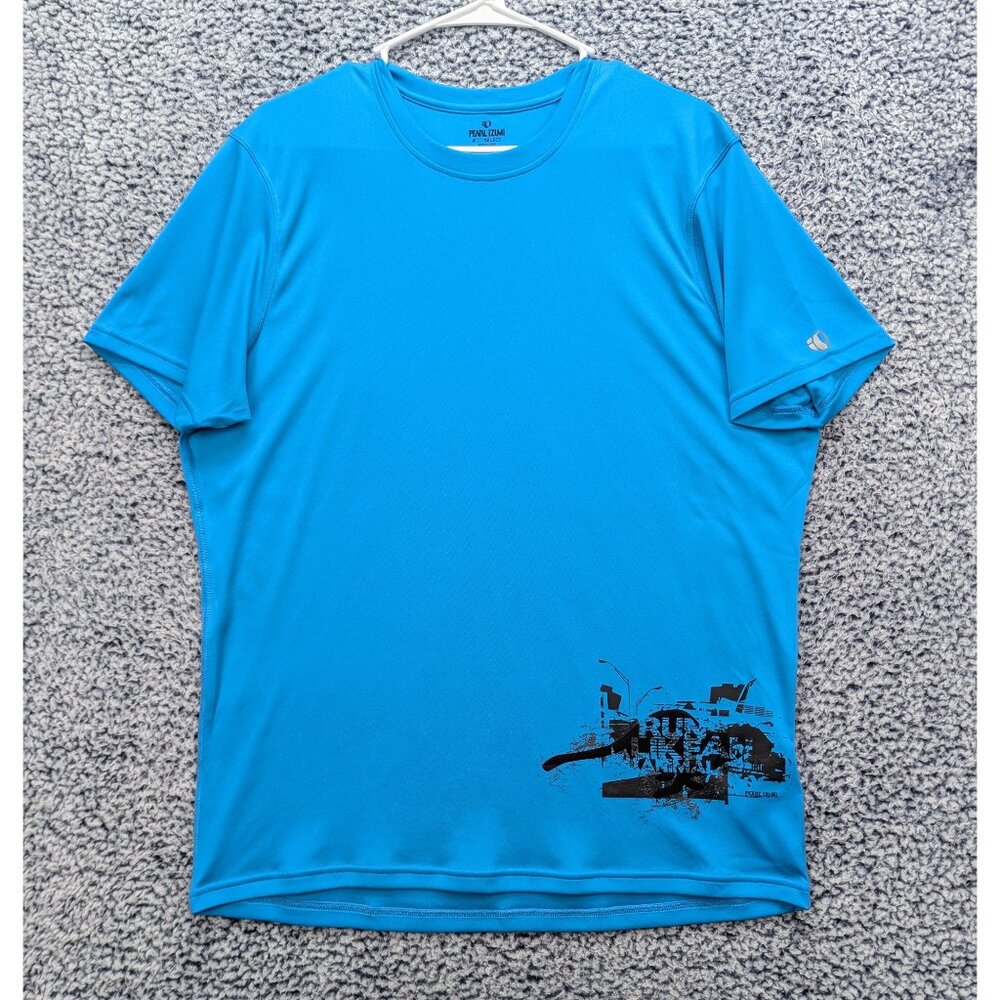 Pearl Izumi Run Like An Animal Shirt Mens LG Hiking Outdoor Cycling Workout Blue